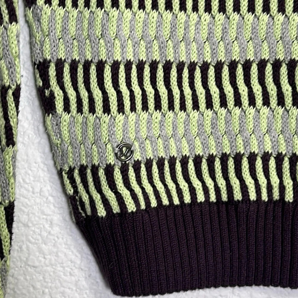 Lululemon‎ Devi Crew Pullover Long Sleeve Sweater Knit Womens Green Purple - Picture 3 of 8